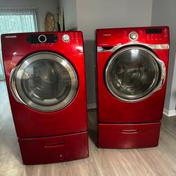 (Red) Automatique washing and dry machine
